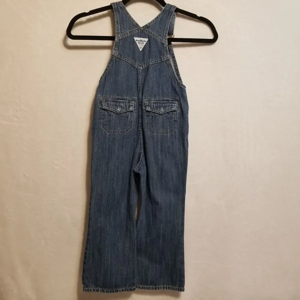 Oshkosh Bgosh 4T Overalls Vestbak 100% Cotton Denim Full Length Vtg 90s